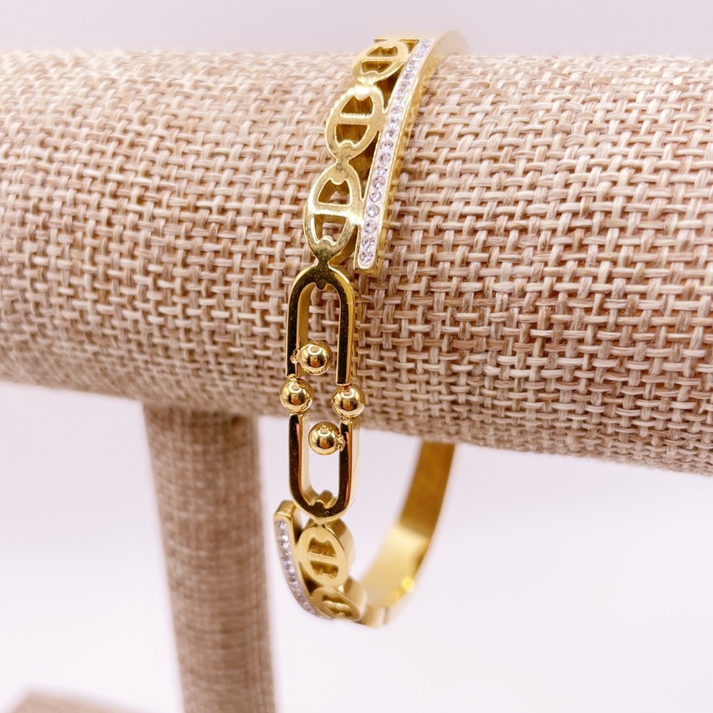 Gold and Silver Bangle Bracelet